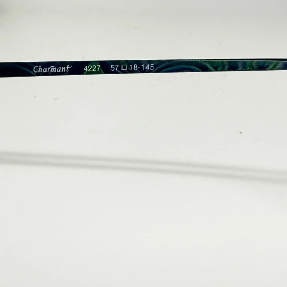 Charmant 4227 Eyeglasses Frames Round Multicolor Paisley Green Blue 57-18-145